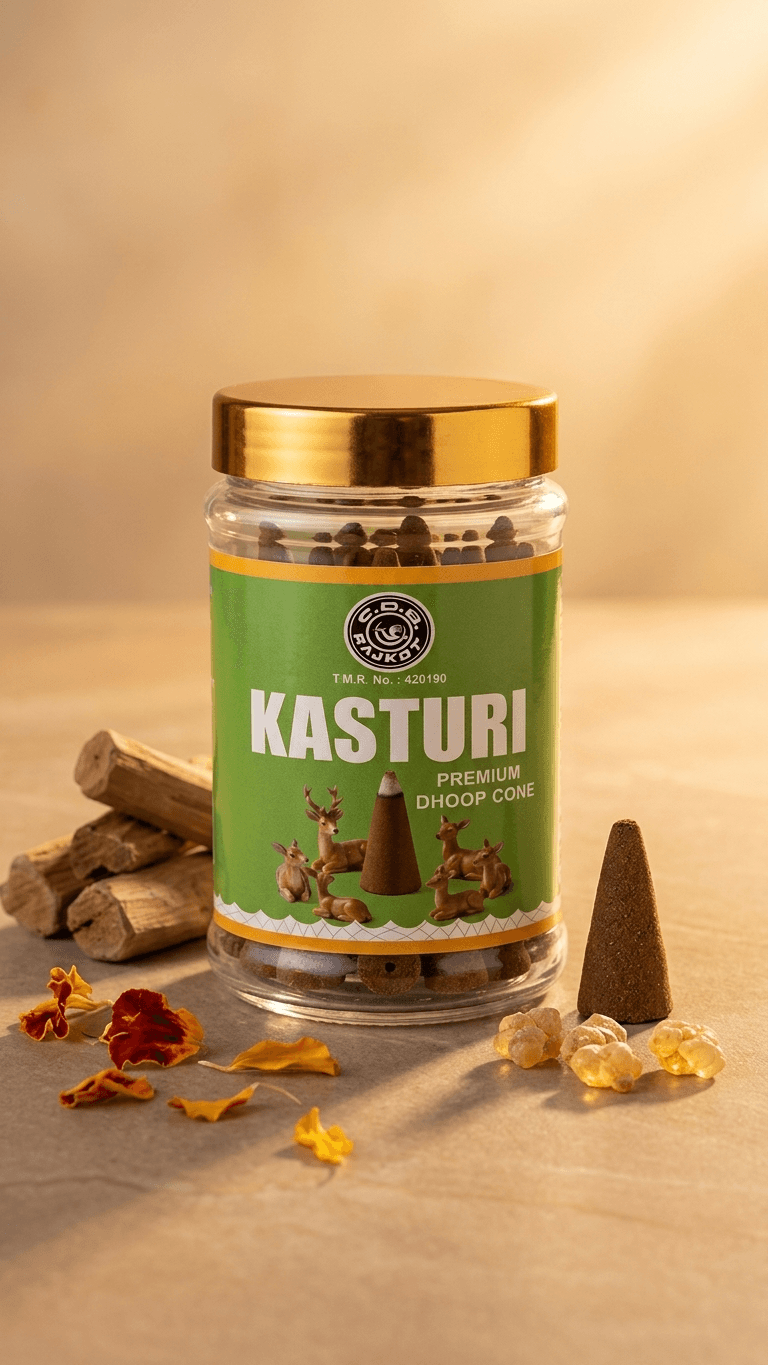 Kasturi Dhoop Cone Jar 
